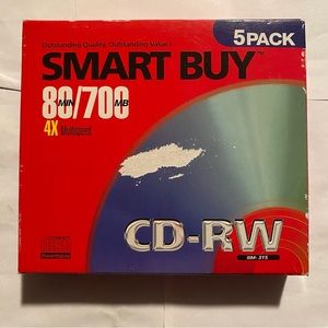 Smart Buy 5 Pack CD-RW SM-315 80 Min/700 MB 4x Multispeed